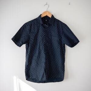 Uniqlo Blue Polka Dot Button-down Men's Collared Shirt
